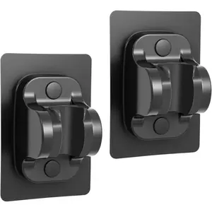 2 count  Adjustable Shower  Holder Adhesive- Wall Mounted Heavy Duty Shower  Shelf Bracket, Plastic Bracket Stick on Wall, Mount ABS- Shower Holder for Handheld Shower Heads (Matte Black)