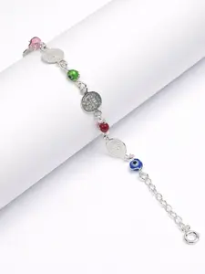 Pulsera de Proteccion de San benito con Ojo Turco de Colores Plata 925 - 19cm