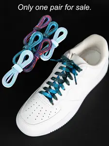 8mm Wide Flat Shimmering Starry Series Laces, Perfect for Daily Casual Sports, Versatile Shoe Laces for Various Shoes