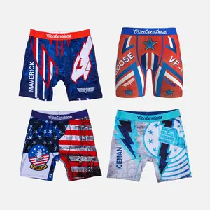 Contenders Men's 4-Pack Athletic Briefs - Polyester-Spandex Underwear with Top Gun Theme Graphic Prints, Adjustable Inseam Length, Ride Control for Sports