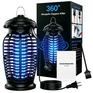 LMMAKE 15W UV Electric Bug Zapper - Indoor-Outdoor Electronic Insect Fly Trap, Mosquito Killer for Home & Garden, Black