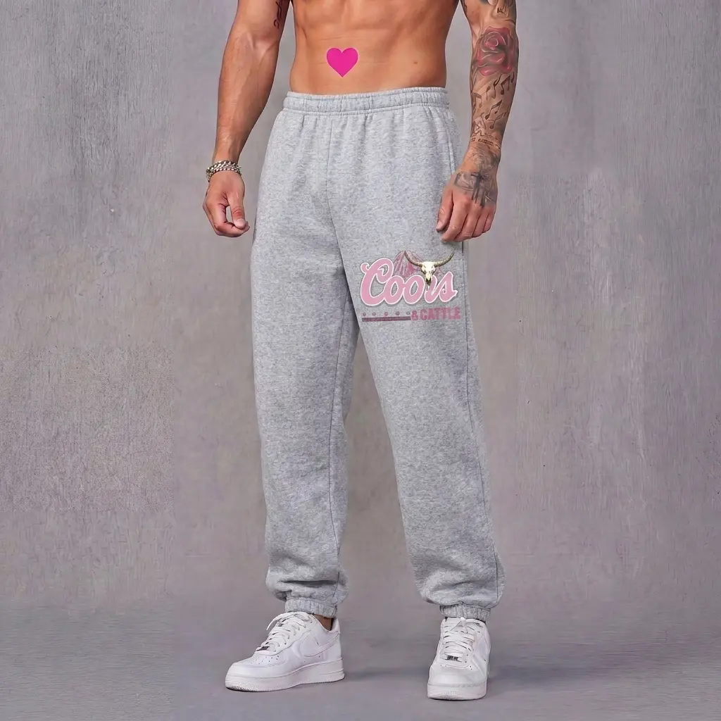 Western Country Joggers, Ranch Inspired Sweatpants, Vintage Graphic Lounge Pants, Casual Unisex Fleece Bottoms, Everyday Streetwear