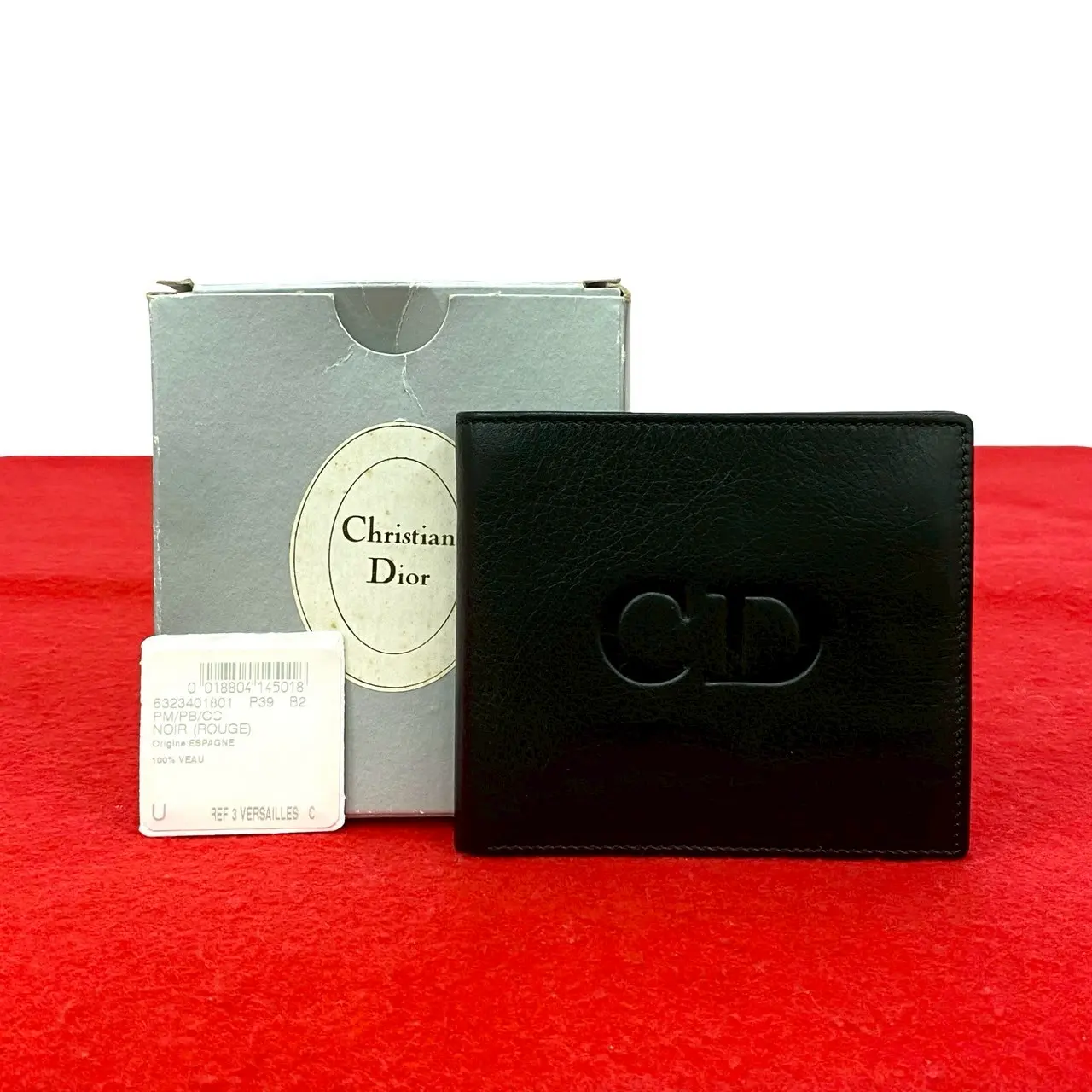 Pre-owned Dior Calfskin Small Leather Goods Christian Leather Bifold Wallet