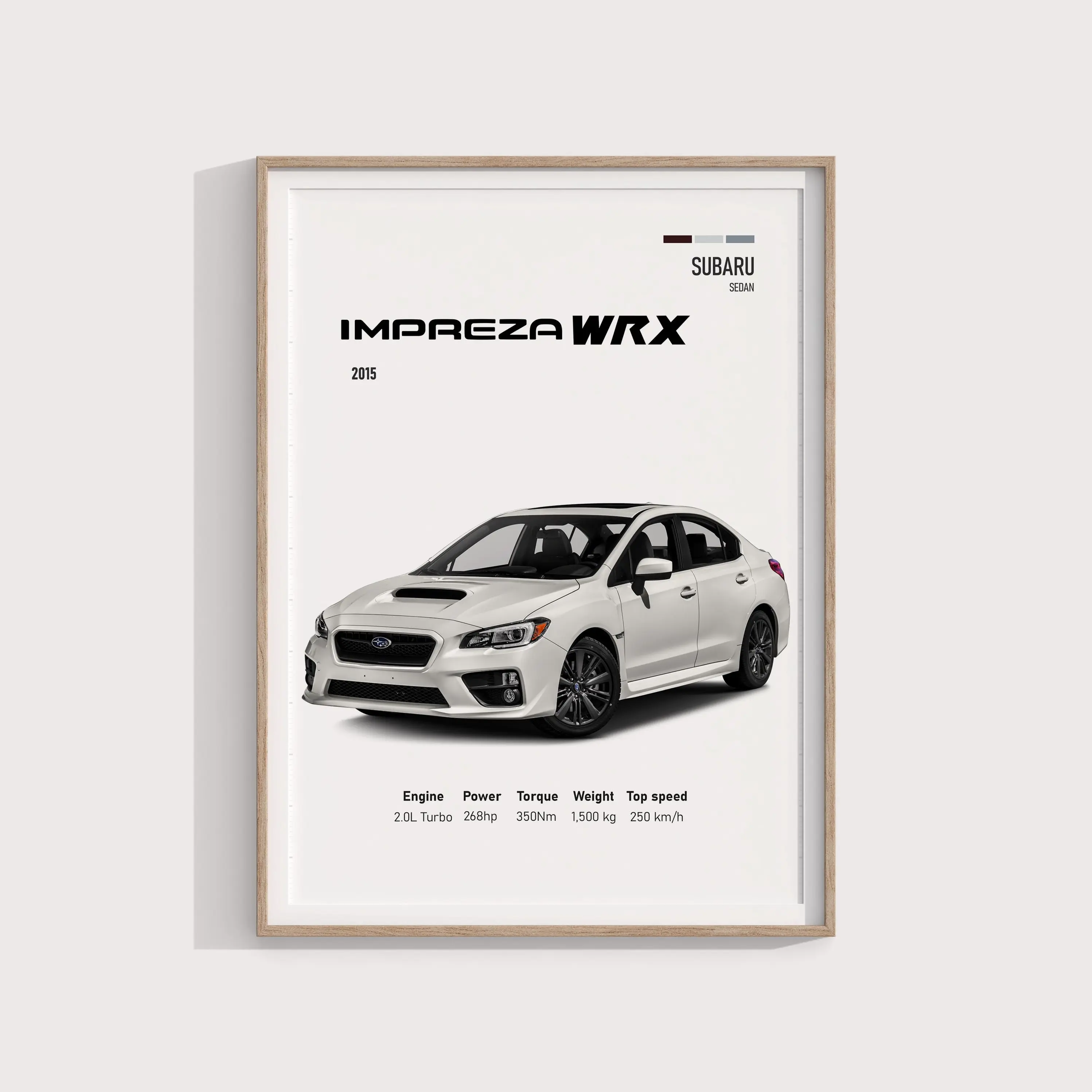 GiftOfHope Stunning 2015 Subaru WRX Wall Art Poster Unframed For Car Enthusiasts And JDM Collectors Detailed Review