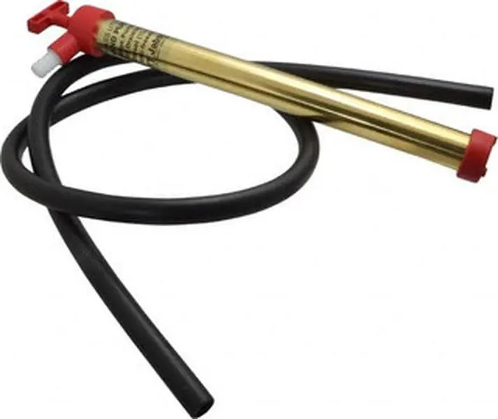 Jabsco 15 Strokes per Gal, 1/2" Outlet, Brass Hand Operated Plunger Pump 16 oz per Stroke, 17" OAL, For 5 Gal Drums, For Oil & Diesel Fuel 33760-0000