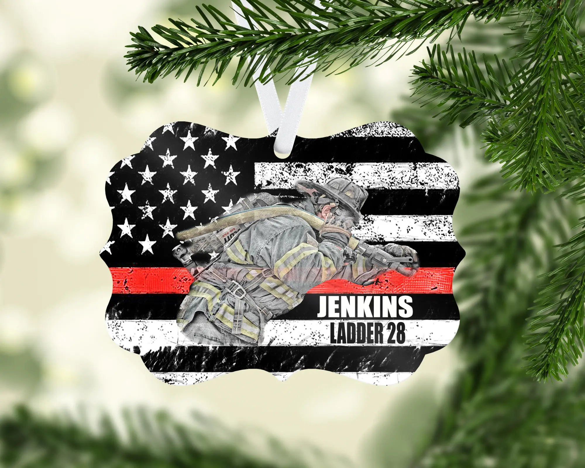 Firefighter Personalized Christmas Ornament
