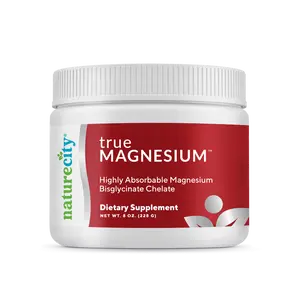NatureCity TrueMagnesium Berry Flavored Drink Mix - Magnesium Supplement for Muscle Relaxation, Sleep Support and Stress Relief - Easy Mix Powder - Vegan, Non-GMO - 30 Servings