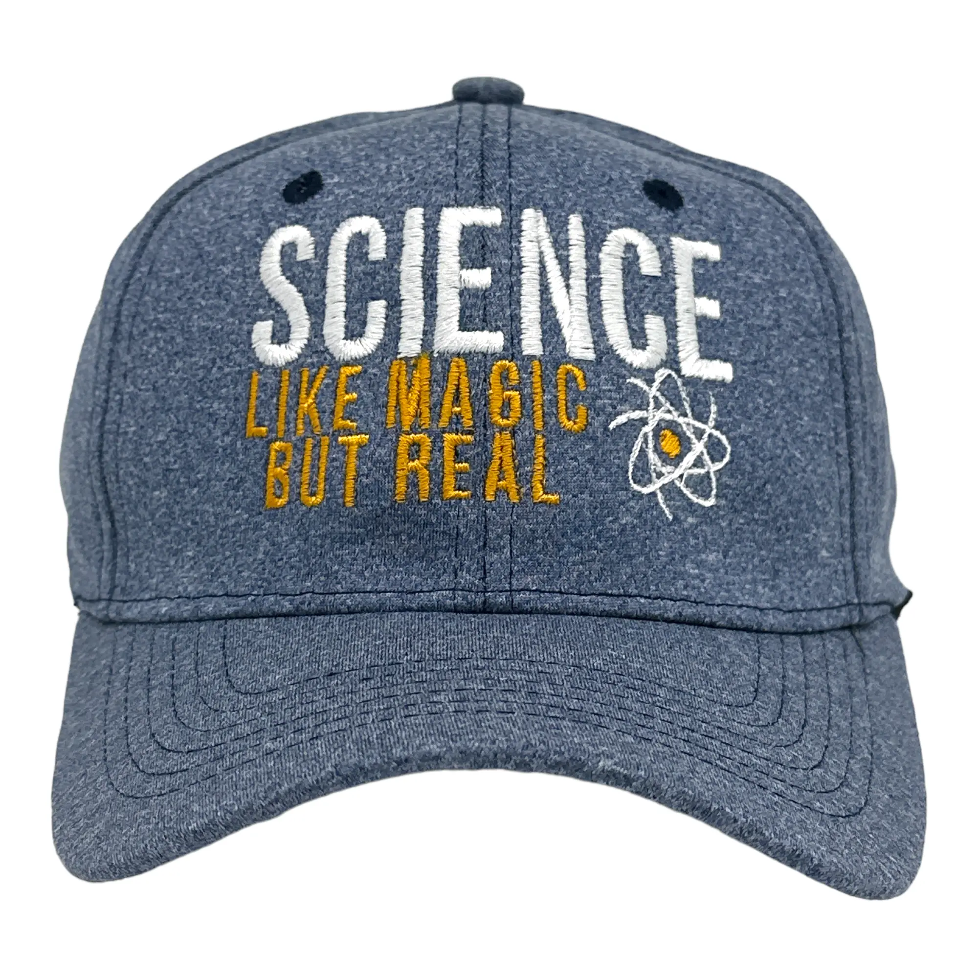 Science Like Magic But Real Hat Funny Nerdy Chemistry Joke Cap Funny Hats Nerd  Funny Sarcastic  Novelty Caps for Men Navy - Standard