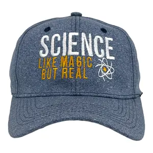 Science Like Magic But Real Hat Funny Nerdy Chemistry Joke Cap Funny Hats Nerd  Funny Sarcastic  Novelty Caps for Men Navy - Standard
