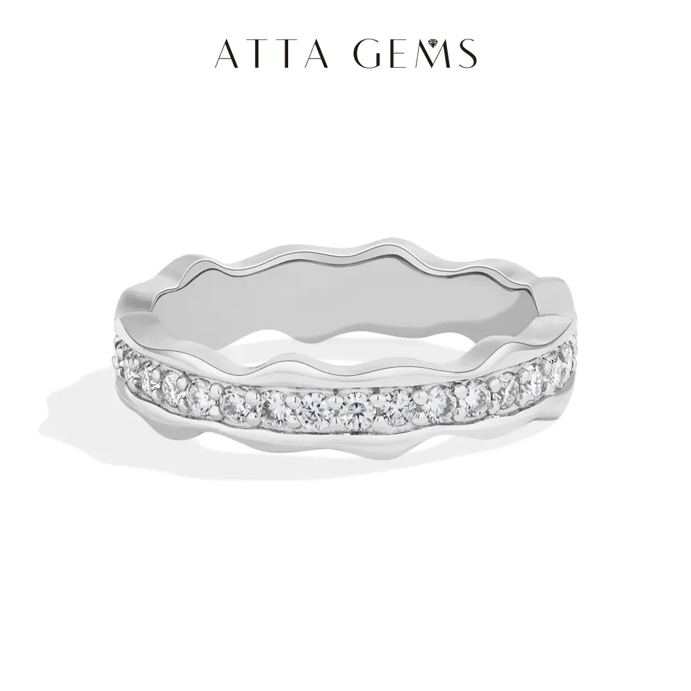 ATTAGEMS Classic 1.7mm Round Cut Lab-Grown Moissanite Eternity Band, 18 Karat Gold Plated Unisex Hypoallergenic Fine Jewelry, Women's Daily Wear Birthday Gift Ring R360 summerwins