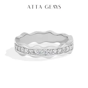 ATTAGEMS Classic 1.7mm Round Cut Lab-Grown Moissanite Ring for Women Unisex 18K Gold Plated Eternity Band Daily Wear Hypoallergenic Birthday Gift Fine Jewelry R360