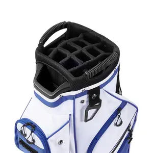 Golf Cart Bag With 15-Way TopDivider Organizer And Full-Length Dividers, Golf Club Bag With Ample Storage Pockets, Ergonomic Shoulder Strap, Rain Hood, Smooth Zippers, Lightweight Polyester For Men And Women