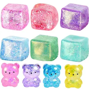 Maltose Cube Stress Squeeze Toy D Ecompression Small Ice Cubes anti Stress Slow Rebound Polar Light Colorful Squeeze TPR Block NONE Sensory Fidget Candy Tpe Material Decompression