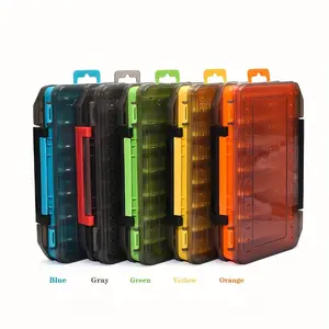 High-Quality 20x13.5x3.6cm Dual-Sided Fishing Lure Box, 14-Compartment Storage Case, Fishing Tool Accessories, Essential Gear Organizer, Fishing Tackle Organizer, Fishing Organizer Accessory