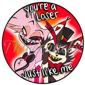 Angel Dust x Husk Button from Hazbin Hotel