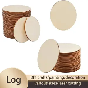 10 Piece Handmade Wooden Craft Set 30x30cm, Sturdy Natural Wood, Wood Design, Wood Pattern, Laser Cut Wood Carving Projects for Home Decor Gifts, DIY Painting and Writing Kit