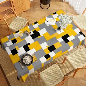 Modern Abstract Striped Tablecloth Set, Suitable for Dining Tables, Dressing Tables, Party Decorations, Elegant Table Cover