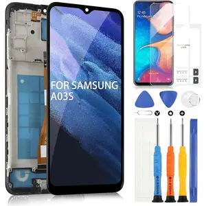 LCD Display for Samsung Galaxy A03s Screen Replacement A03S with Frame Compatible with A03s A037U SM-A037U A037U A037U1 162mm Version Touch Digitizer Full Assembly with Repair Tools