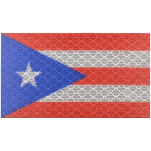 Reflective Puerto Rico Flag - 2x3.5 Patch