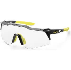 Men's Speedcraft Shield Sunglasses, 55mm Gloss Black Plastic Frame with Photochromic Lenses and 100% UV Protection, 100% Men's Speedcraft 55Mm