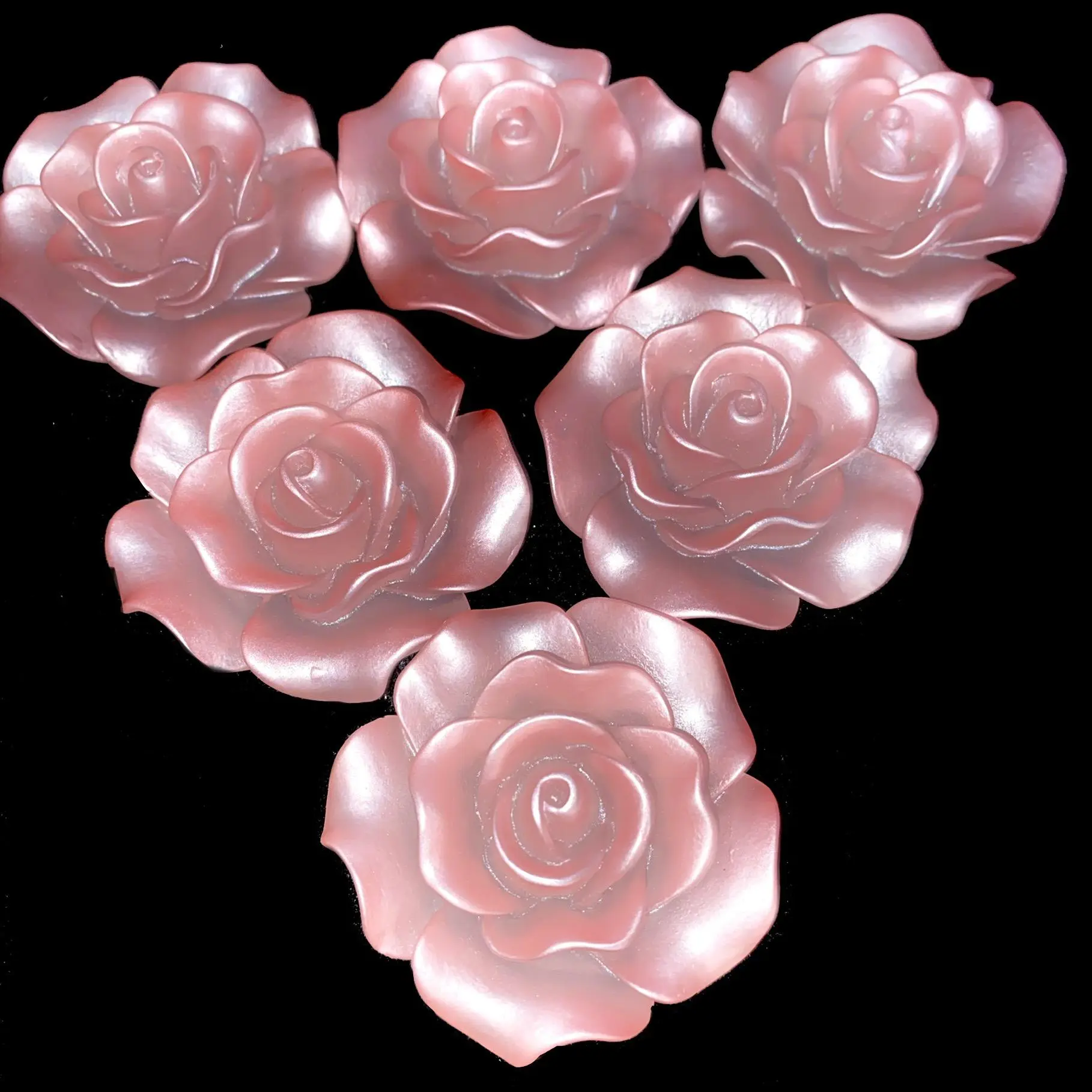 Pink Satin Rose-60mm(2pcs)