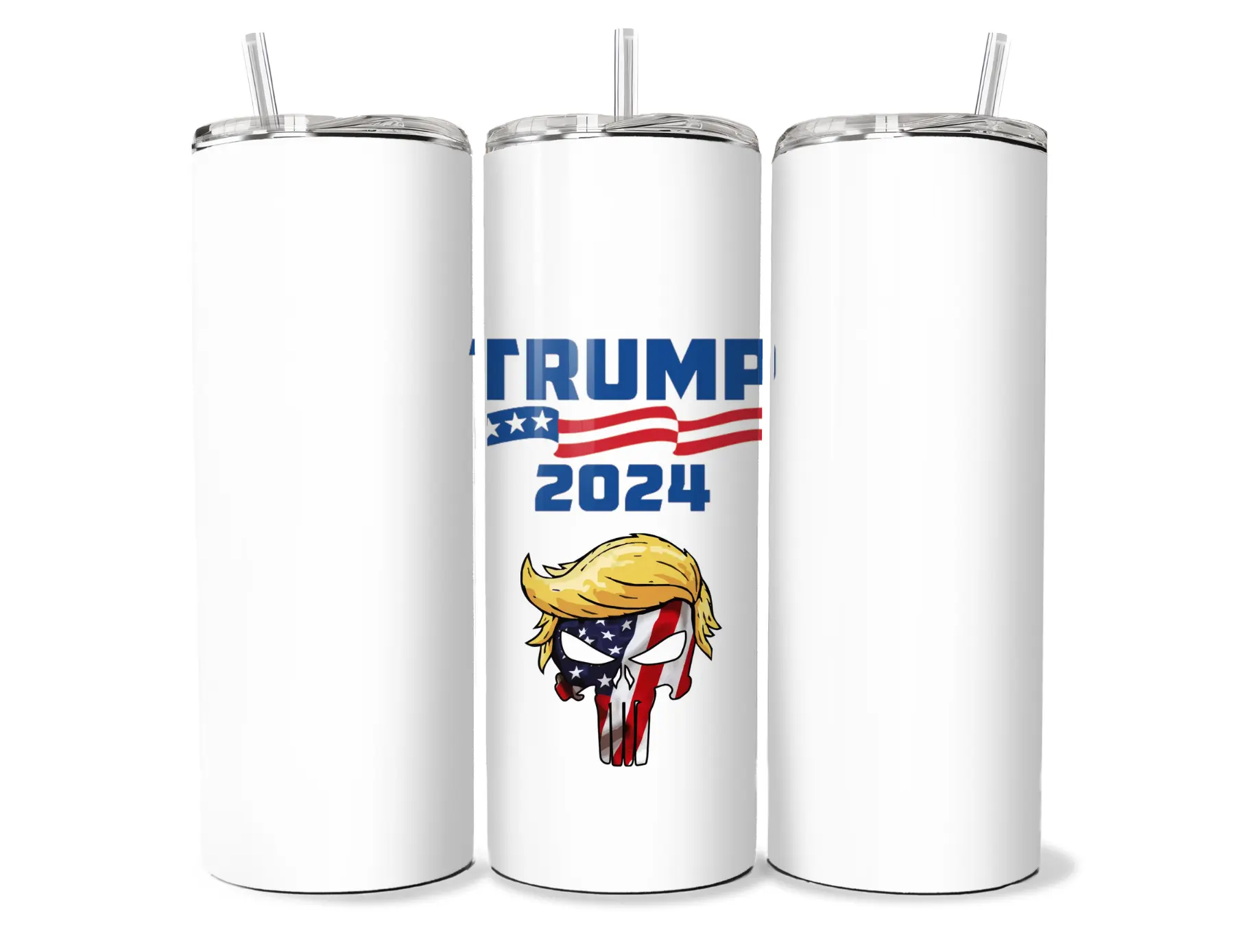 Trump Tumbler Drinkware Custom Design, Sublimated Stainless Steel 20oz, Includes Lid and Plastic Reusable Straw, Great Gift, Political Support, Ready To Ship
