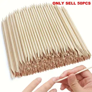 50pcs Nail Stick 4.5 Inches, Wooden Cuticle Pusher and Removal Kit, Non-Toxic, Skin-Safe, Gentle, Manicure and Pedicure Tools, Home and Salon Disposable Kit