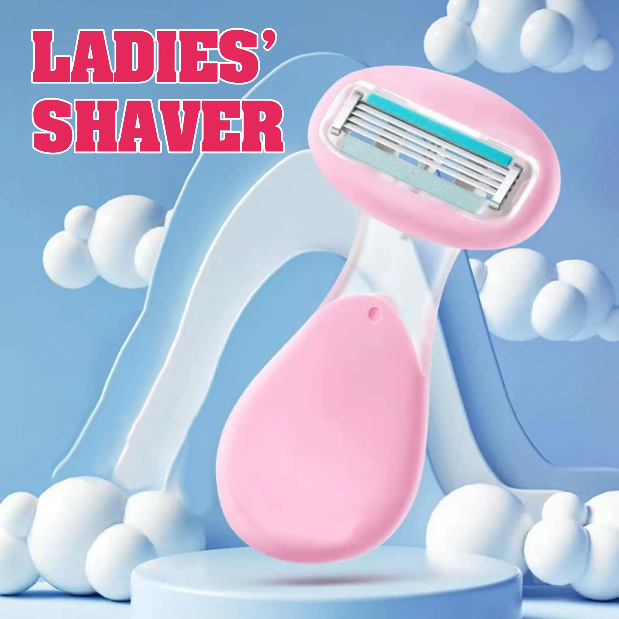 2 Counts Travel Razors for Women, non-stick shave with rinsable blades, fits travel toiletries needs