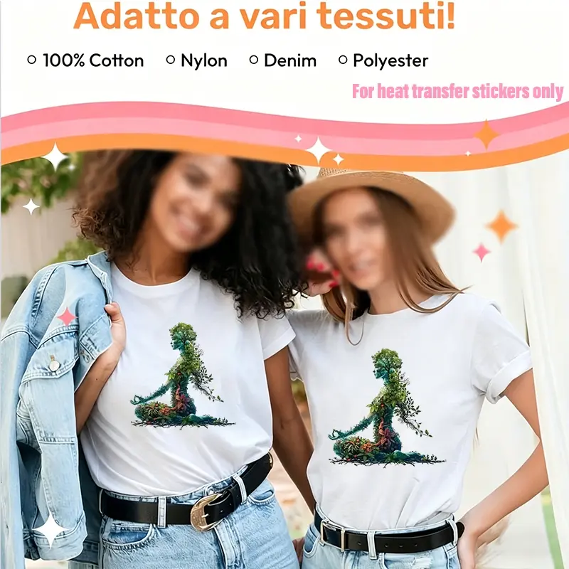 3pcs Heat Transfer Stickers, HD Durable Plastic DIY Iron-On Decals for T-Shirts, Pillows, Backpacks, Pants, Sofa Covers - Waterproof, Fade-Resistant, Plant Design, Multi-Color, Washable