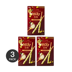 3 Pack GLICO POCKY Pistachio Crisp Whole Wheat Biscuit Sticks 1.31 oz Each - Nutty Crunchy Snack