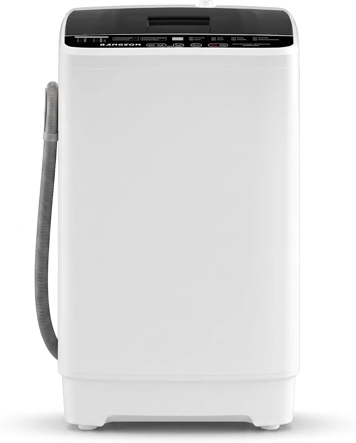 BANGSON 1.08 Cu.Ft Portable Washing Machine - White Compact Washer with 8 Programs, 6 Water Levels, Drain Pump, LED Display, Ideal for Apartments, RV