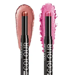 2pcs High Pigment Waterproof Eyeshadow Sticks, Smooth Texture, Easy Blend, Long-Lasting, Multi-Color Layering, Essential for Daily Makeup
