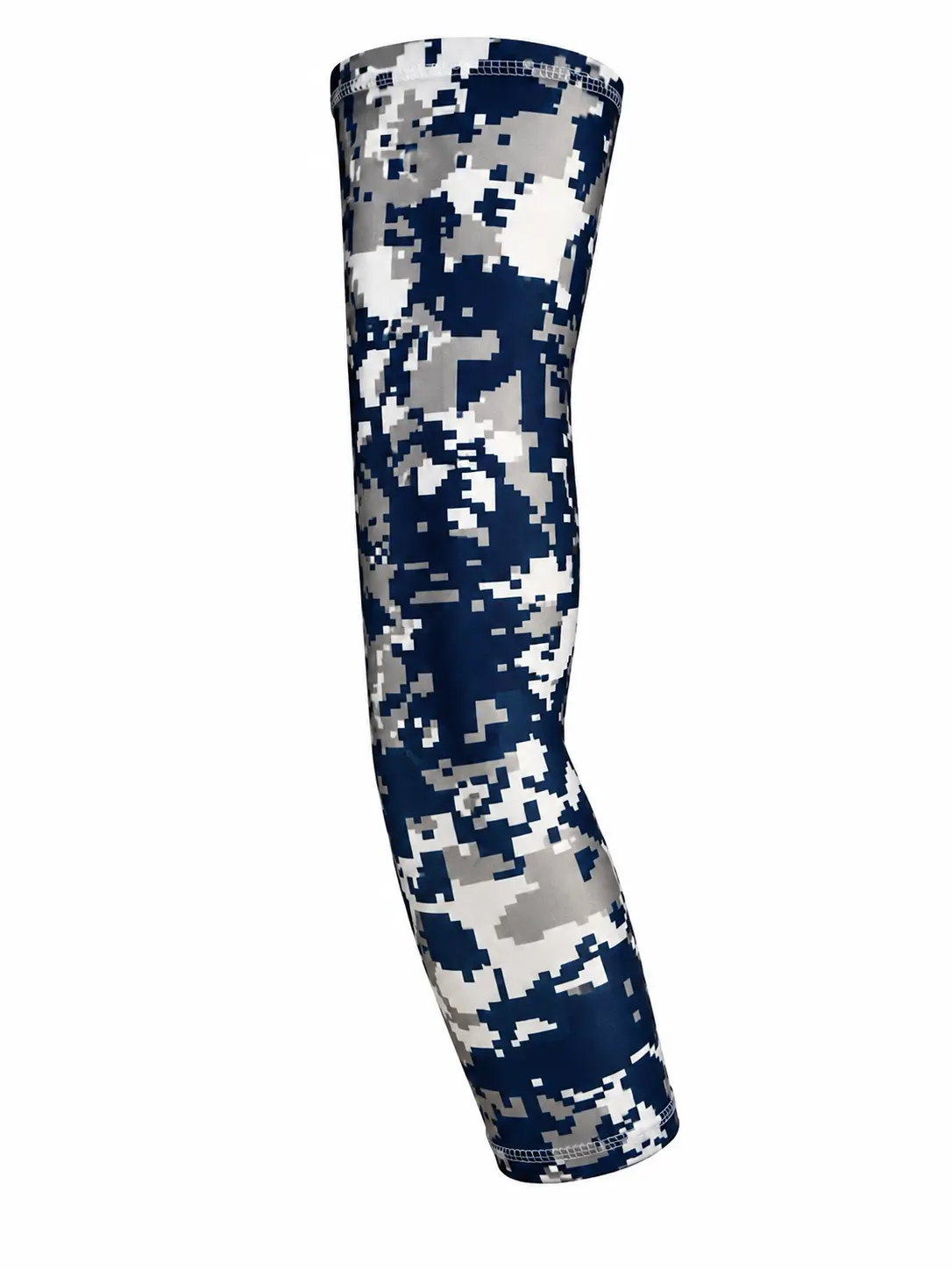 Adult Digital Camo Compression Arm Sleeve - Navy Blue, Gray - UV Protection - Ideal for Sports, Gym, Baseball
