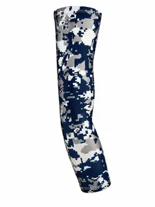 Adult Digital Camo Compression Arm Sleeve - Navy Blue, Gray - UV Protection - Ideal for Sports, Gym, Baseball