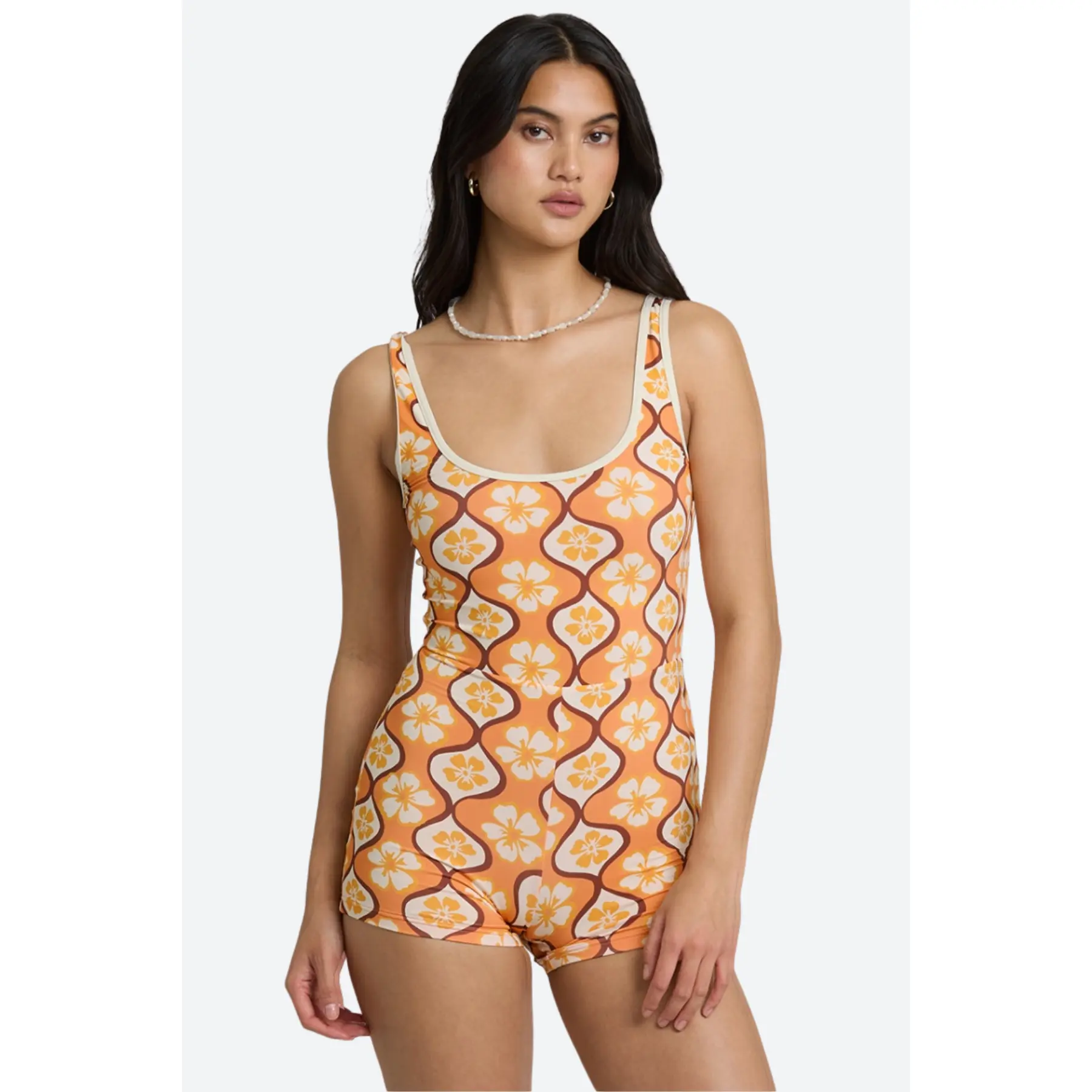 Billabong Sol Groove Retro Surf Suit in Tangerine