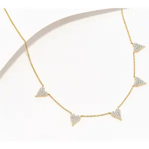 5 Heart Station Necklace, Sterl necklaces for women