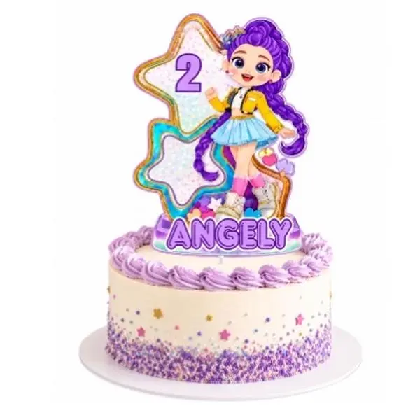 Personalized Birthday Cake Topper with Name & Age – Custom Party Cake Decoration