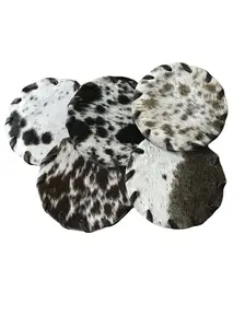 5 Piece Cowhide Coaster Set