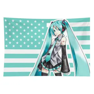 Anime Hatsune Miku Tapestry - 3x5Ft Wall Hanging Banner with 4 Brass Grommets, Home Decor Decoration for College Dorm Rooms, Ideal Gift