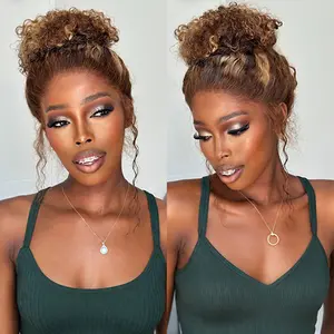 Vshow Water Wave Ombre 4/27 Highlight Glueless Human Wigs Brown Color 360 Wear Go Wigs With Invisi Drawstring Beginners Friendly #Summervibes
