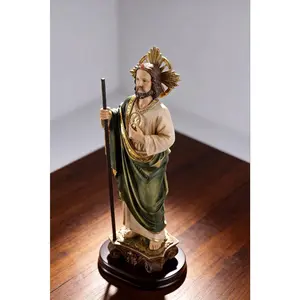 San Judas Tadeo Statue: 11.4" Hand-Painted St. Jude Figurine | Patron Saint of Impossible Causes | Religious Gift & Altar Decor