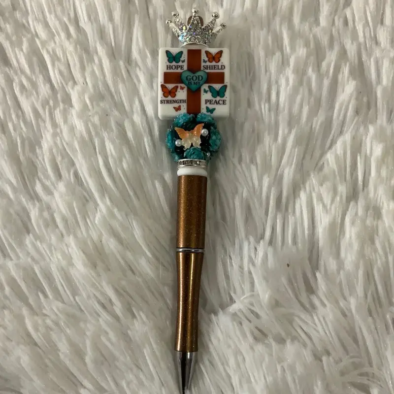 God is my Hop Shield Strength Peace Custom Beaded Pen