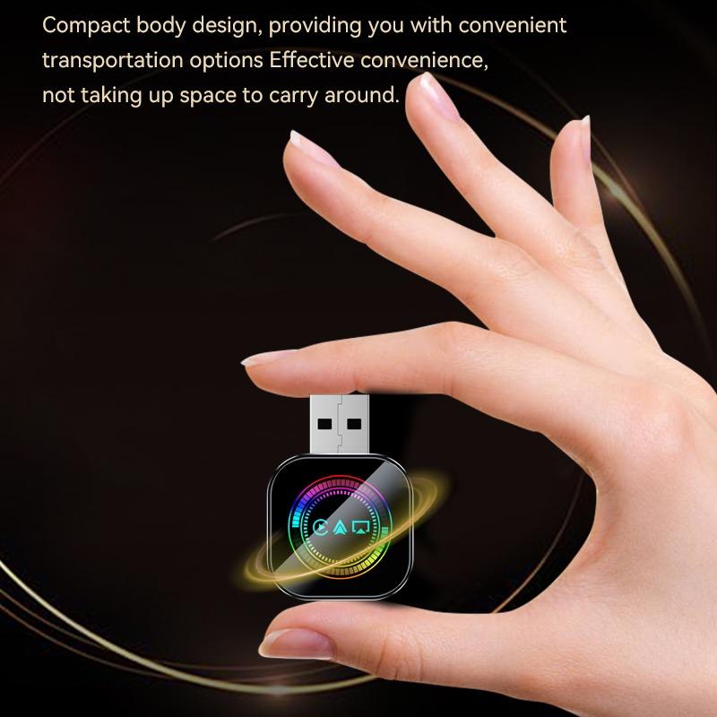 Relativelk 2025 Upgraded Mini Wireless CarPlay & Android Auto Adapter Plug & Play 2-in-1 with 2.4/5GHz WiFi & Bluetooth 5.0 Fast Stable Connection for iPhone/Android Colorful