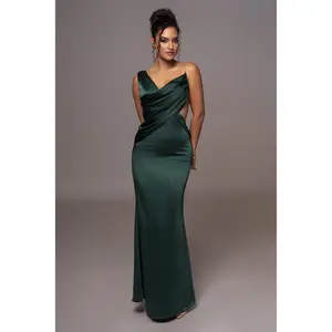 Green Satin Belle Maxi Dress