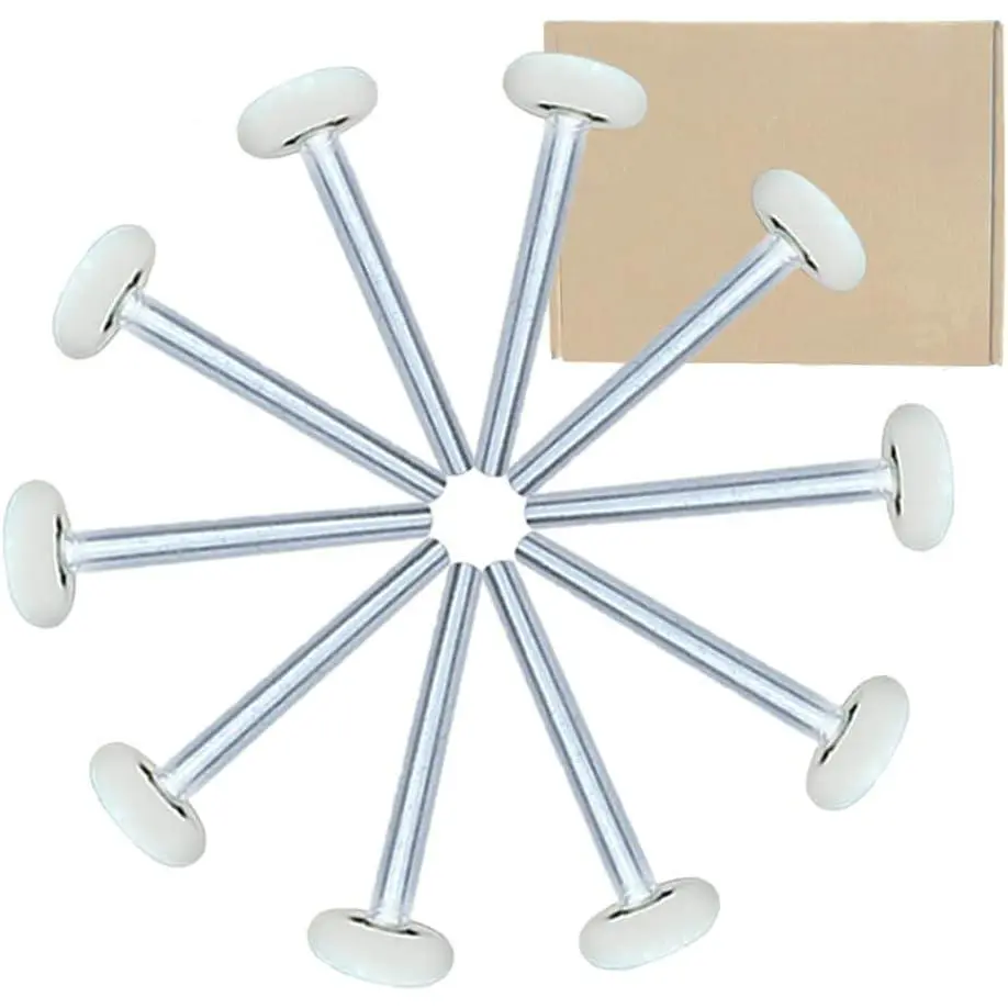 10-Pack Ultra-Quiet Nylon Garage Door Rollers, 2” Size, 4” Stem, 6200-2RS Precision Bearings with Double Seals, Metal Ball-Bearing Screen Door Hardware