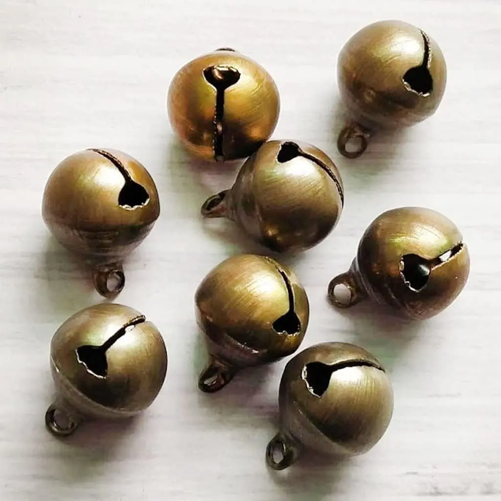 50 Pack Small Jingle Bells, 0.5Inch Craft Bells for Christmas DIY Bronze | 50 Small Bells, 1/2 Inch. Electroplated Bronze Finish. Great for Gift Box Decor, Christmas Crafts, Pet Collars, DIY Projects.