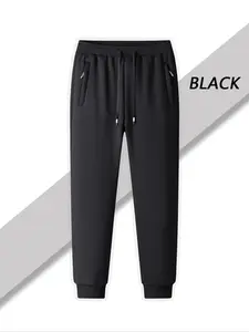 Men's Fall Jogger Sweatpants, Soft Stretch Fabric, Elastic Cuffs, Drawstring Waist, Pockets, Ideal for Fitness & Casual Wear