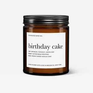 Birthday Cake Candle - Birthday Candle, Vanilla, Buttercream Coconut Soy Wax -  Glass Jar  Cozy Scent  Gift  Decor Decoration Creamy