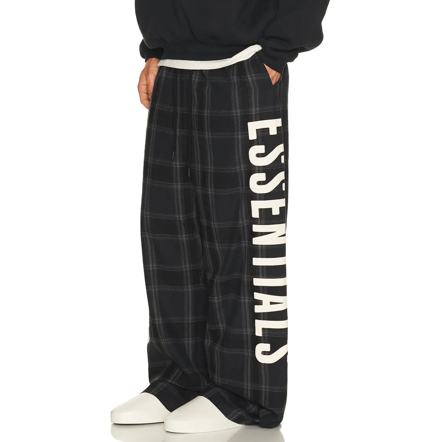 Fear of God ESSENTIALS Lounge Pant in Vintage Black Plaid