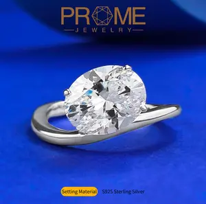 (SR193)S925 Sterling Silver Oval Rings Elegant Minimalist Design 5A Cubic Zirconia Luxury Gift for Women Daily Wear